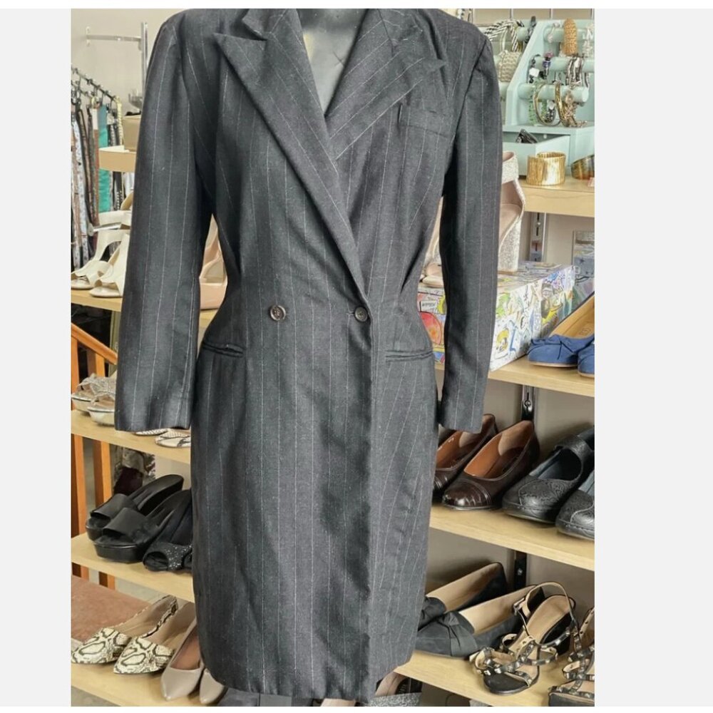 Ralph Lauren | Vintage Wool Blazer Pinstripe Dress 8